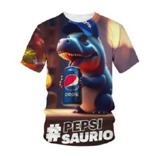 เสื้อยืดแขนสั้นลําลอง พิมพ์ลาย Pepsi 3 มิติ แบบแห้งเร็ว สําหรับผู้ชาย