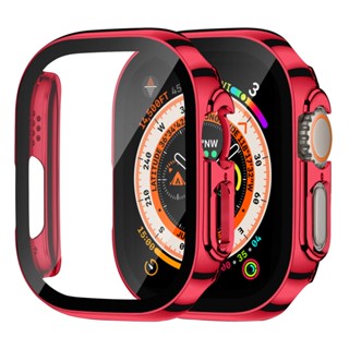 เคสกันน้ํา สําหรับ Apple Watch Ultra Screen Protector Case 49 มม. ขอบตรง เคส iWatch series 8 SE 7 6 5 4 45 มม. 41 มม. 44 มม. 40 มม.