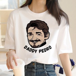 เสื้อยืด ลาย Pedro Pascal สไตล์ฮาราจูกุ สําหรับผู้หญิง