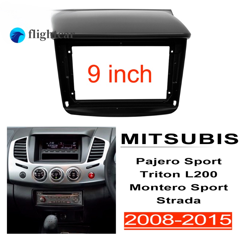 Flightcar กรอบวิทยุ 9 นิ้ว Android Head Unit Fascia Stereo 2din สําหรับ Mitsubishi Triton L200 Pajero Sport Montero Strada
