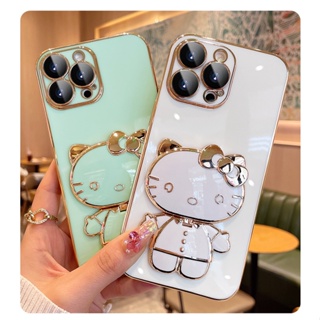 เคสโทรศัพท์มือถือ ซิลิโคนนิ่ม แบบพกพา ลายการ์ตูน Ktcat พร้อมกระจก อเนกประสงค์ สําหรับ VIVO y81 y81i y81s 1802 1812_19 1808 1812