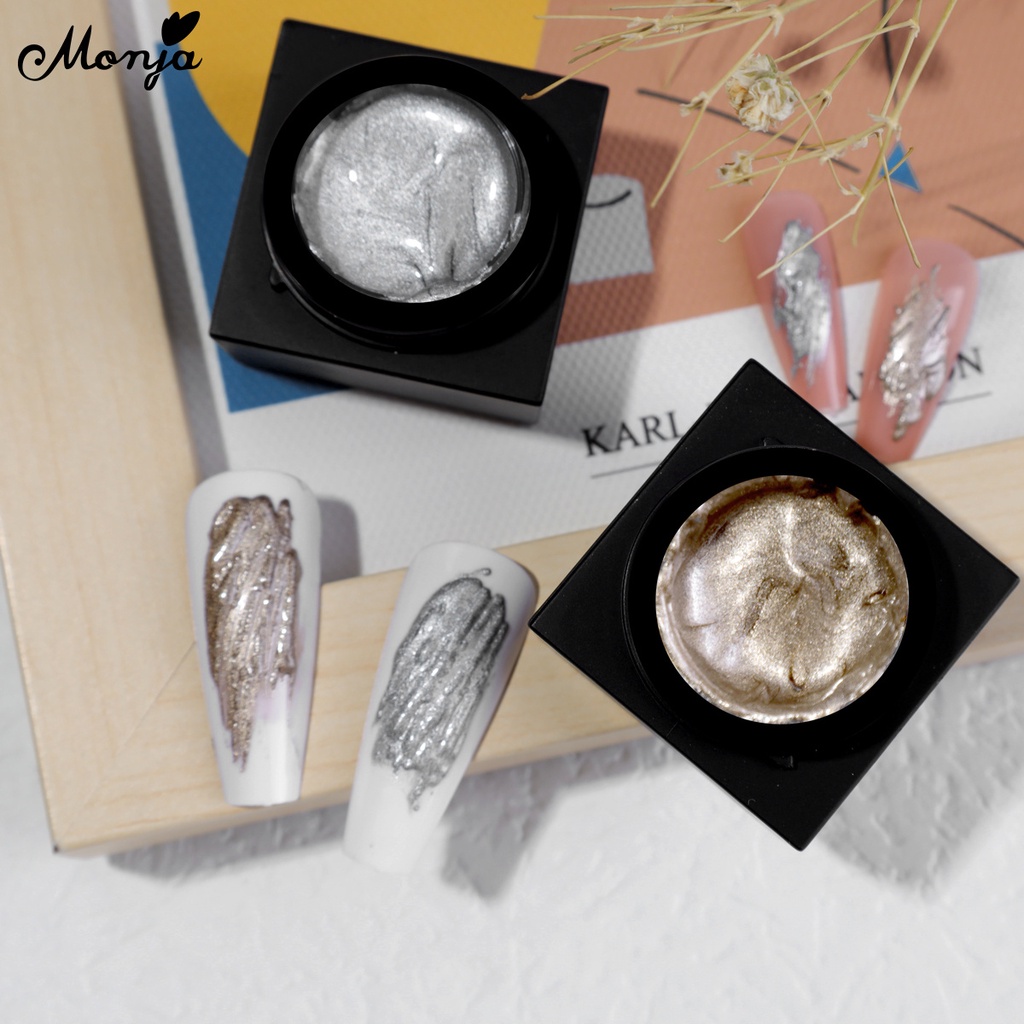 Monja ประติมากรรมเล็บเจล แกะสลักลายนูน ไม่ต้องเช็ด วาดภาพ แช่ออก ยาทาเล็บ ออกแบบเครื่องมือทําเล็บ - รูปที่ 3