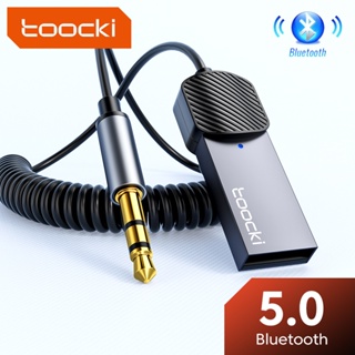 Toocki อะแดปเตอร์รับสัญญาณเสียงบลูทูธ 5.0 Aux Usb To 3.5 มม. สําหรับรถยนต์