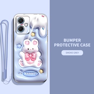 เคสโทรศัพท์มือถือ ซิลิโคนนิ่ม TPU ลายการ์ตูนกระต่าย ไดโนเสาร์ 3D พร้อมสายคล้อง สําหรับ Xiaomi Redmi Note 12 Pro Plus Note 12 Pro+ Xiaomi POCO X5 5G