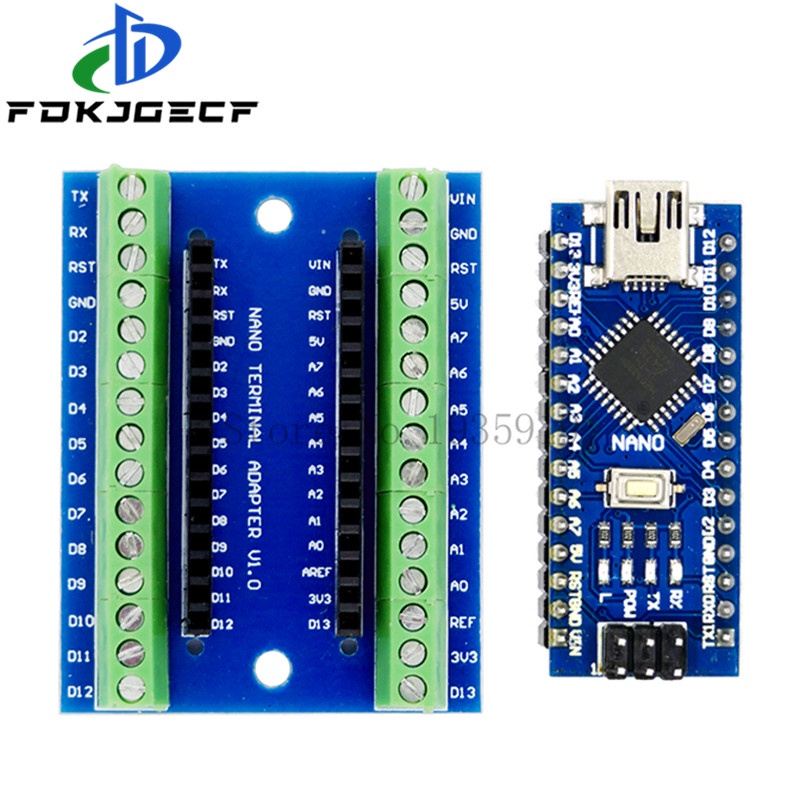 Nano V3.0 บอร์ดขยายอะแดปเตอร์ควบคุมเทอร์มินัล NANO IO สําหรับ Arduino AVR ATMEGA328P