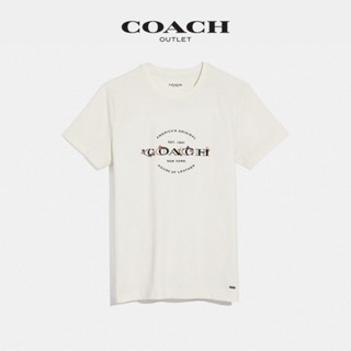 Coach เสื้อยืดลําลอง ผ้าฝ้าย แขนสั้น คอกลม พิมพ์ลาย เข้ากับทุกการแต่งกาย แฟชั่นฤดูใบไม้ผลิ และฤดูร้อน สําหรับสตรี_02