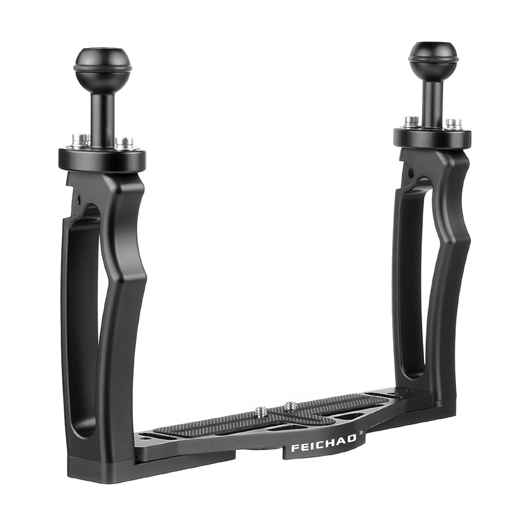 Feichao สําหรับ GoPro Hero 13 / 12 / 11 / 10 / 9 / 8 กล้อง DSLR Dual Handle ถาดวงเล็บดําน้ํา Stabilizer Rig การถ่ายภาพ