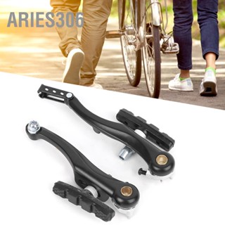 Aries306 1Pair/ 2 คู่จักรยานเสือภูเขาสีดำขี่จักรยานอลูมิเนียมอัลลอยด์ V เบรคชุดด้านหน้าและด้านหลัง