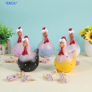 Erck&gt; ใหม่ รูปปั้นไก่ตลก สําหรับตกแต่งบ้าน สวน รั้ว ฟาร์ม สวน