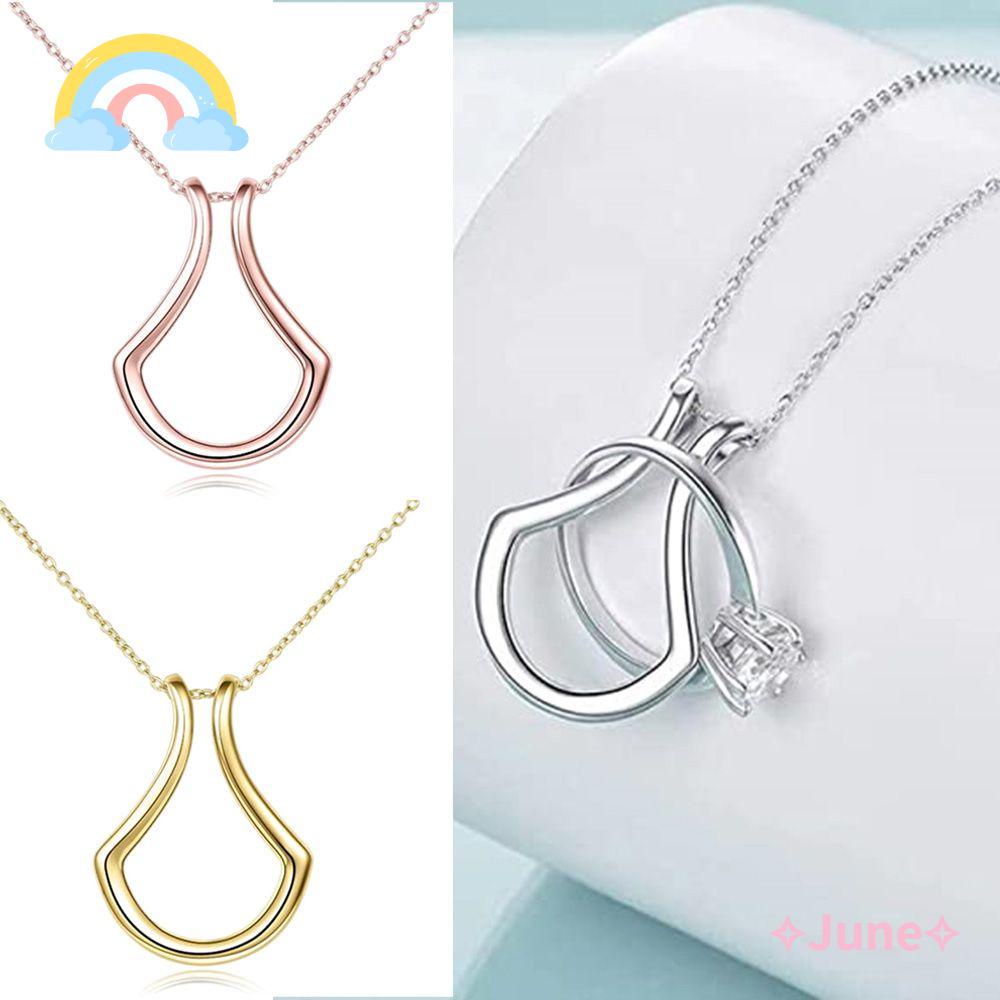 ✧มิถุนายน✧ สร้อยคอรูปตัว U สำหรับผู้หญิง ของขวัญหมั้น โช้คเกอร์ ที่ใส่แหวน เครื่องประดับรูปขอบหยัก