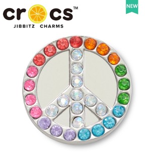 Jibbitz crocs จี้โลหะ รูปโลโก้สันติภาพ คุณภาพสูง สําหรับทําเครื่องประดับ รองเท้า DIY