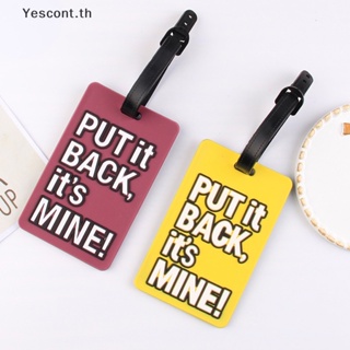 Yescont ป้ายแท็กซิลิโคน PVC ลายตัวอักษรน่ารัก อุปกรณ์เสริม สําหรับติดกระเป๋าเดินทาง