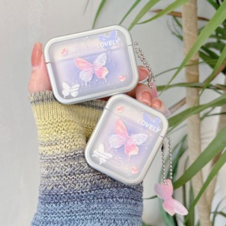 เคสหูฟังบลูทูธ กรอบสีเงิน ไล่โทนสี หรูหรา สําหรับ Airpods 3 Pro 2 Airpod 1 2