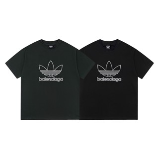 Balenciag X ADIDAS Originals 2023ss เสื้อยืดแขนสั้น พิมพ์ลาย 3D สามมิติ สําหรับผู้ชาย ผู้หญิง