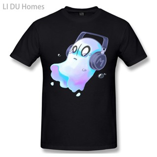 Lidu เสื้อยืดลําลอง ผ้าฝ้าย 100% แขนสั้น คอกลม พิมพ์ลาย Napstablook