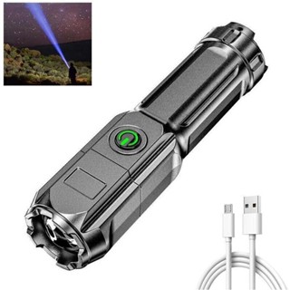 Powerful Flashlight Rechargeable Tactical LED Flashlight Torch Lantern Power Bank Outdoor Ultra Bright Portable Light Flashlight 3 mode ABS zoom flashlight