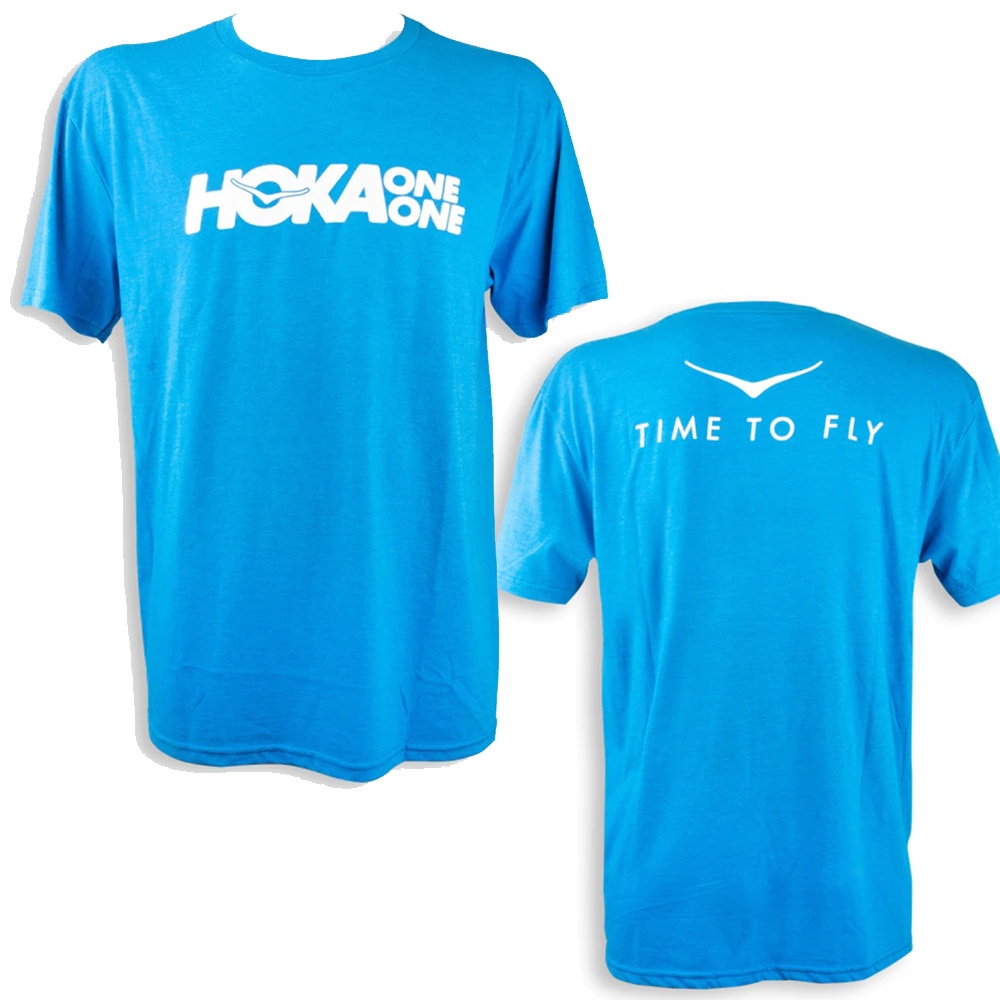 TEE QM เสื้อยืด พิมพ์ลายโลโก้ Hoka One One 2 ด้าน สไตล์สปอร์ต สําหรับผู้ชาย