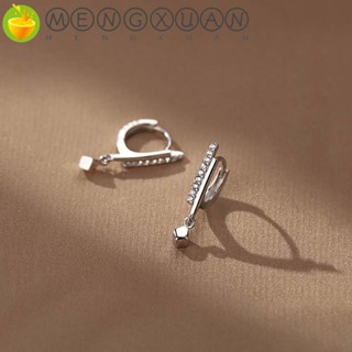 MENGXUAN Wild Hoop Earrings Simple Crystal Stud Earring Women Geometric Bead Korean Temperament Girls Fashion Jewelry/Multicolor