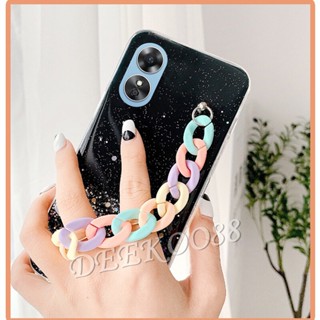 พร้อมส่ง เคสโทรศัพท์มือถือนิ่ม แบบใส ปิดด้านหลัง ลายกลิตเตอร์ สีรุ้ง วิบวับ สําหรับ OPPO A58 78 4G A58