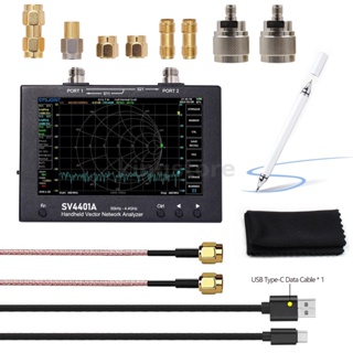 เครื่องวิเคราะห์เครือข่ายเวกเตอร์ หน้าจอสัมผัส 7 นิ้ว 100db SV4401A 50KHz-4400MHz