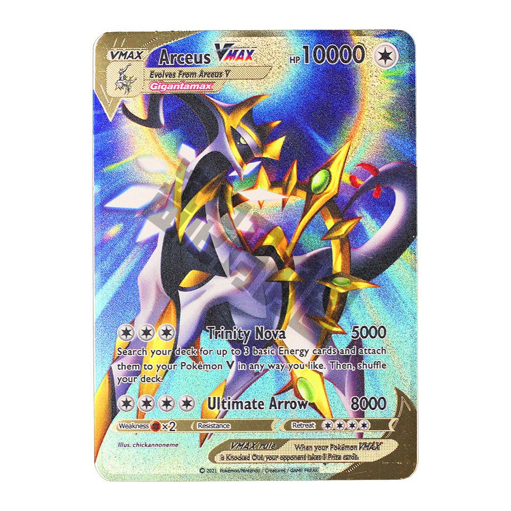 Giratina V Pokemon Metal Cards DIY 10000 Point Arceus Vmax Lugia