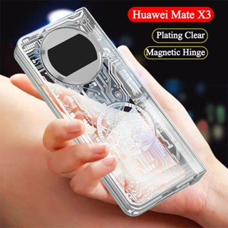 เคสโทรศัพท์มือถือ PC แข็ง แบบบาง ป้องกันกระแทก สีโปร่งใส สําหรับ Huawei Mate X3 Mate X3