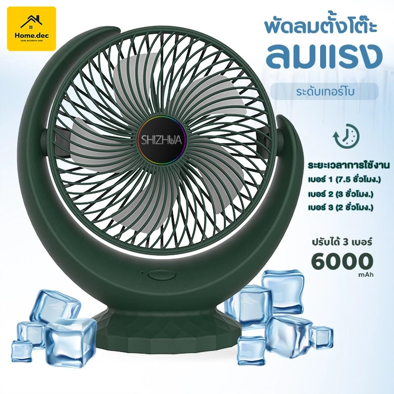 พัดลมตั้งโต๊ะ พัดลมพกพา พัดลมชาจเก็บไฟ ปรับความแรงลมได้3ระดับ แบบพกพาแบบusb