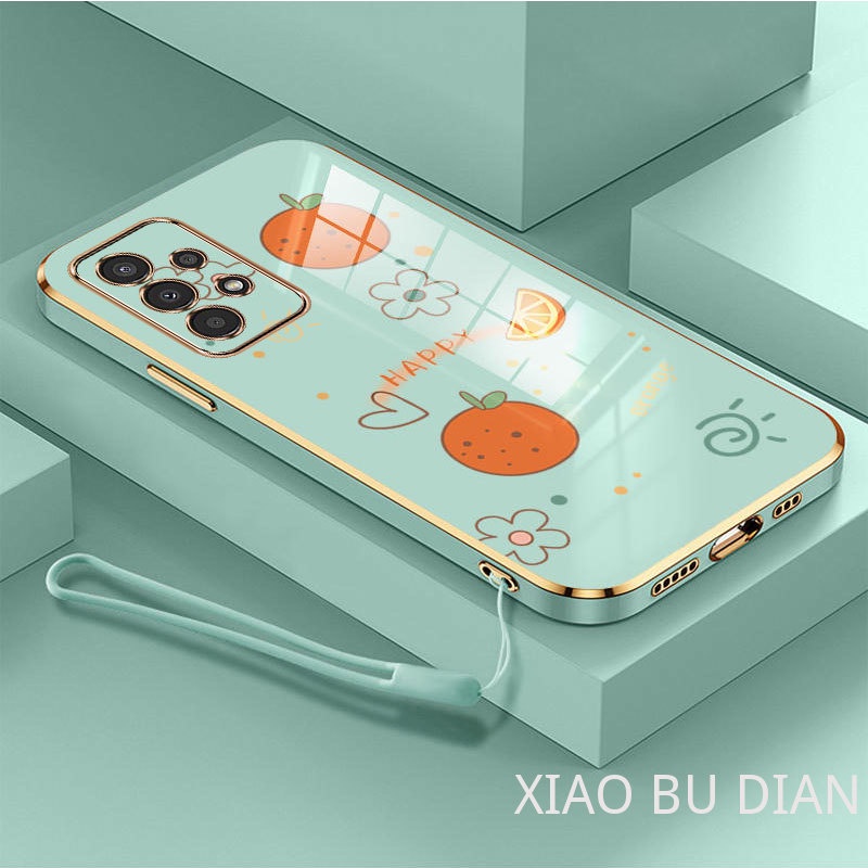 ปลอก Samsung A32 4G A32 5G A52 A72 A52S 5G เคสโทรศัพท์ซิตรัสขนาดเล็ก Ultrathin Electroplated Smooth เคสโทรศัพท์ Soft Case Shock Cover กันชน Protector