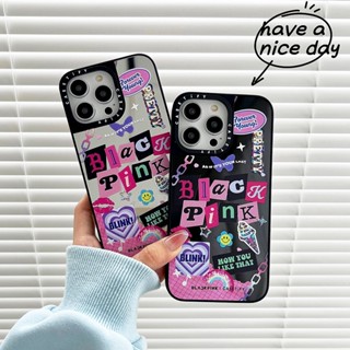 เคสโทรศัพท์มือถือกระจก กันกระแทก ลาย Blackpink สําหรับ IPhone 14 Pro Max 14 13 12Pro 11 X