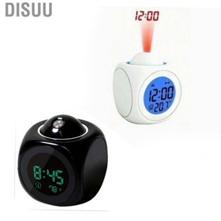 Disuu Projector Table Clock Multifunction Plastic USB Charging  Voice Function Projection Alarm Clock for Bedroom
