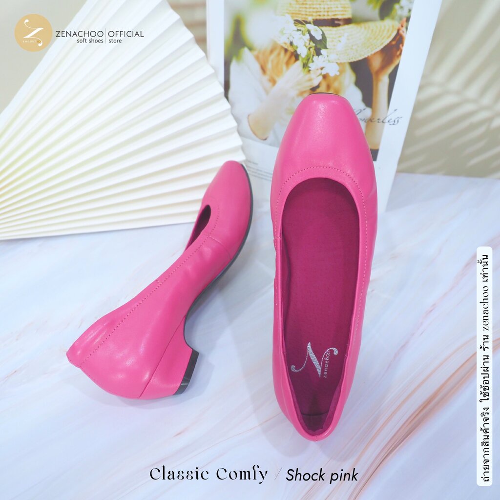 ทรงใหญ่ลด 1 ไซส์:เปลี่ยนไซส์ได้-ไม่รับคืน::รุ่นขายดี Zenachoo Classic Comfy สูง 1 นิ้ว รองเท้าหนังแกะแท้ หนังแกะนิ่ม ...