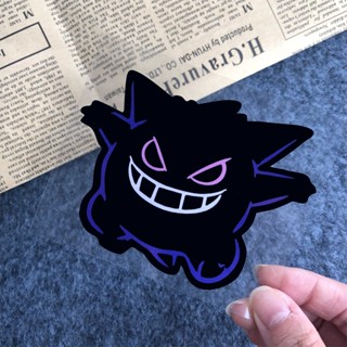 Jdm สติกเกอร์สะท้อนแสง ลายการ์ตูนอนิเมะ Kawaii Evil Smiling Pokemon Gengar กันน้ํา สําหรับติดตกแต่งกระจกรถยนต์ หน้าต่าง รถจักรยานยนต์ สกูตเตอร์