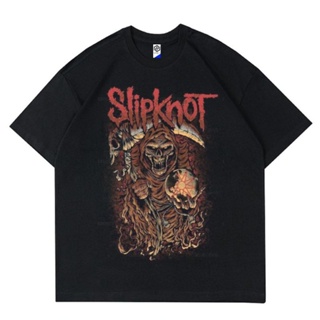 พร้อมส่ง ผ้าฝ้ายบริสุทธิ์ KAOS BAJU SLIPKNOT T-SHIRT BAND METAL PRIA WANITA DEWASA ANAK VINTAGE RAP TEE  OOTD