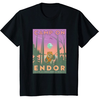 เสื้อยืดผ้าฝ้ายพิมพ์ลายเสื้อยืด ผ้าฝ้ายแท้ พิมพ์ลาย Star Wars Return of the Jedi Camp Endor คุณภาพสูงS-5XL