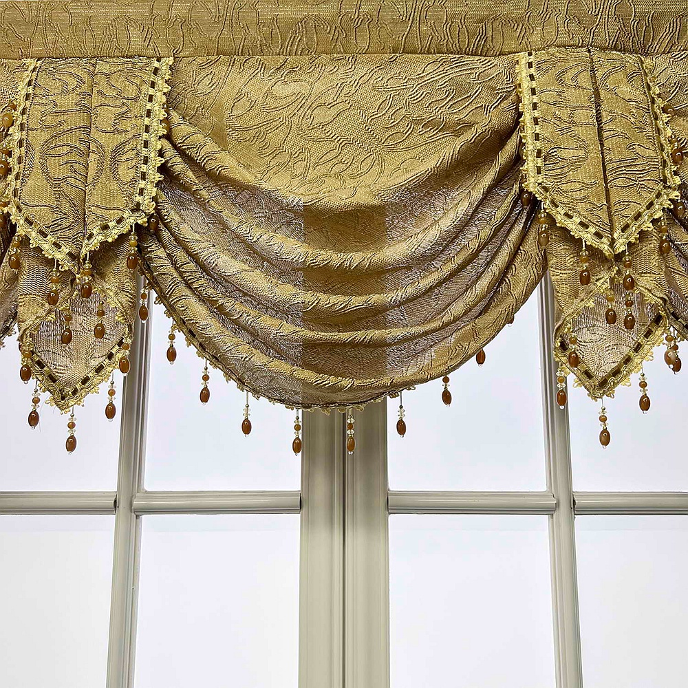 แนะนำ ผ้าม่าน ผ้าม่าน ประดับลูกปัด สีน้ําตาล สไตล์ยุโรป หรูหรา สําหรับห้องนอน ห้องครัว 1 แผง ราคาพิเศษ มีเก็บเงินปลายทาง