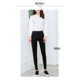 กางเกงสกินนี่ สีดำ มีกระเป๋าหลัง ป้าย FASHION