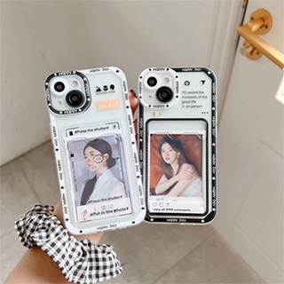 เคสโทรศัพท์มือถือแบบนิ่ม TPU ใส กันกระแทก พร้อมช่องใส่บัตรภาษาอังกฤษ สําหรับ iPhone 14 13 12 11 Pro Max X Xr Xs Max 8 7 Plus SE2020