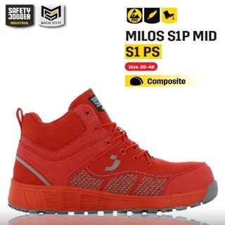 [ของแท้พร้อมส่ง] Safety Jogger รุ่น MILOS S1P MID รองเท้าเซฟตี้ หุ้มข้อน้ำหนักเบา กันลื่น นิรภัยคุณภาพดี