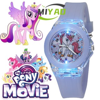 นาฬิกาข้อมือควอตซ์ สายซิลิโคนเรืองแสง ลายการ์ตูนยูนิคอร์น MY LITTLE PONY สําหรับเด็กประถม