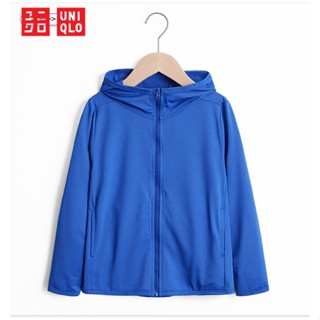 Uniqlo เสื้อแจ็กเก็ตกันแดด มีฮู้ด ป้องกันรังสียูวี แฟชั่นฤดูร้อน สําหรับเด็ก