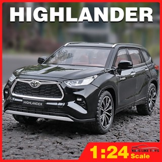 Klt 1/24 Toyota Highlander SUV โลหะ Diecast รถของเล่นโมเดลรถบรรทุกสําหรับเด็กผู้ชายเด็กของเล่นยานพาหนะงานอดิเรกคอลเลกชันงานอดิเรก