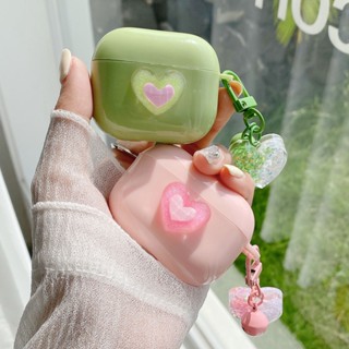 เคสหูฟังบลูทูธ ซิลิโคนเจลลี่ รูปหัวใจน่ารัก พร้อมจี้ห้อย สําหรับ airpods pro 2 airpod 1 2 3