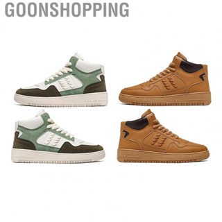 Goonshopping Men High Top Sneaker  Rubber Sole High Top Shoes Color Block Prevent Slip Breathable Artificial PU Upper Comfortable  for Men for Sports