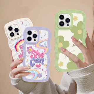 เคสโทรศัพท์มือถือ TPU ขอบคลื่น ลายดอกไม้ สําหรับ Redmi Note 12 Redmi A1 A2 11S 11 Pro Redmi 10C 10A 9A 9C 9T Note 10 5G 10S Note 9 9S 8 Pro Poco X5 M5S M3 X3 Pro NFC ฝาครอบเคส