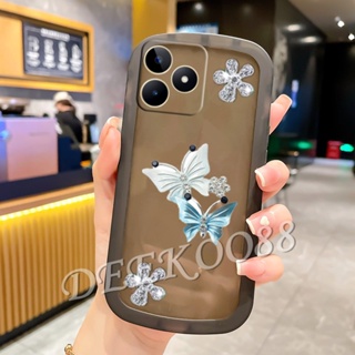 ใหม่ เคสโทรศัพท์มือถือ กันกระแทก ลายผีเสื้อน่ารัก 3D สีม่วง สีชมพู สําหรับ Realme C53 C55 NFC 4G RealmeC53 2023