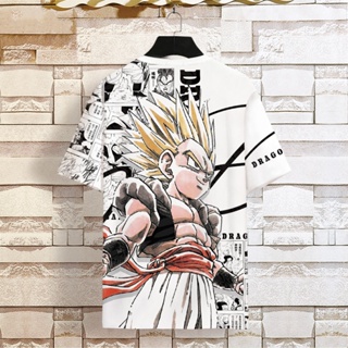 เสื้อยืดแขนสั้น พิมพ์ลายอนิเมะ Dragon Ball Son Goku Gotenks Super Saiyan สําหรับผู้ชาย