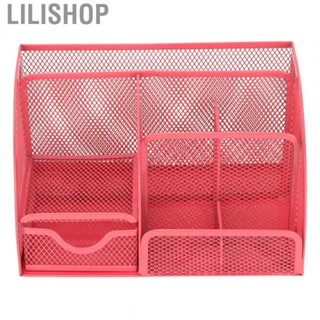 Lilishop Pen Holder Multipurpose 7 Compartments Iron Wire Coated Desk Pen Organiser for Office Study Room hot