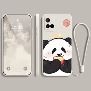 เคส vivo Y21 vivo Y33S vivo Y21T vivo T1X เคส กรณีโทรศัพท์นิ่มรูปแบบหมีแพนด้าโชคดี