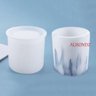 ALISONDZ แม่พิมพ์ซิลิโคนเรซิ่น ทรงกระบอก แฮนด์เมด สําหรับทํากระถางดอกไม้ DIY