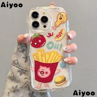 เคสป้องกันโทรศัพท์มือถือ ลายหมูเฟรนช์ฟรายส์ สําหรับ Apple Iphone Xs 8p 1413 11✅เคสโทรศัพท์มือถือนิ่ม แบบใส กันกระแทก สําหรับ Iphone promax xr7 12 DIN7